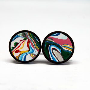 Colorful abstract pattern in round frames.