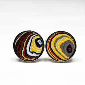 Colorful concentric circle stud earrings.