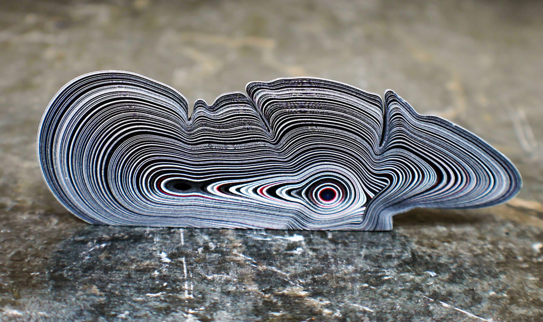 Finished Piece of Fordite - 94.77mm x 29.68mm x 10.76mm (2875)