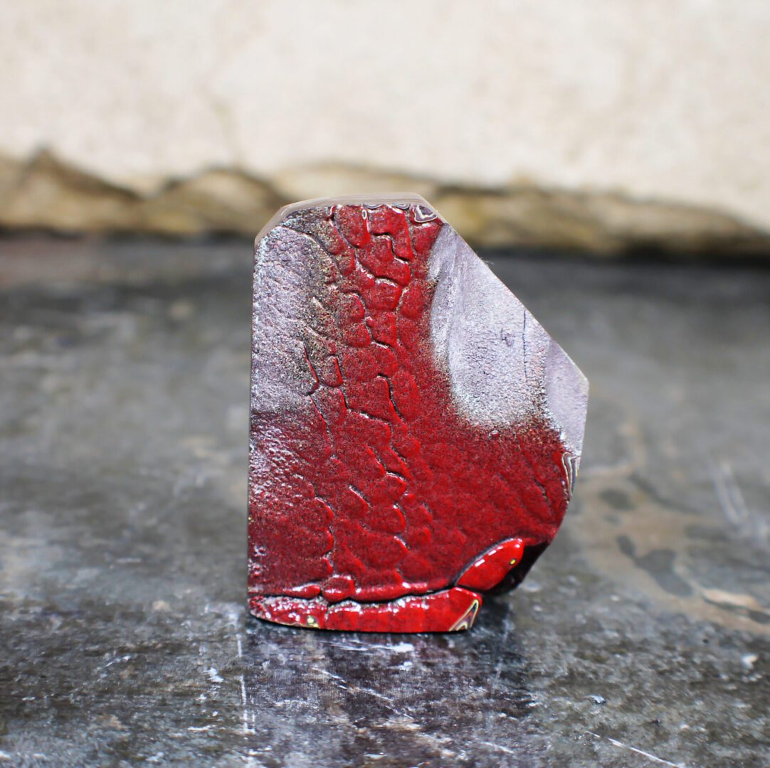Finished Piece of Fordite - Corvette Fordite - 62.20mm x 48.53mm x 12.99mm (F-025) - Image 2