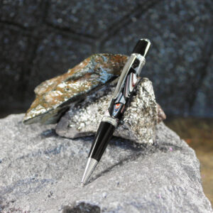 Fordite and Resin Pen - Black/Chrome/Black     (P-032)