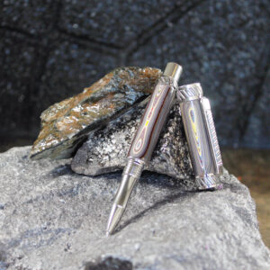 Corvette Fordite Pen - Rhodium Coated/Gun Metal     (P-071)