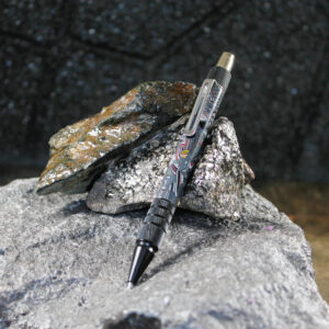 Fordite and Resin Pen - Grey/Black     (P-074)