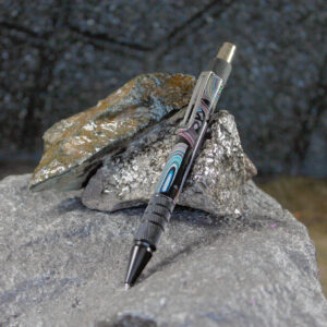 Fordite and Resin Pen - Grey/Black     (P-075)