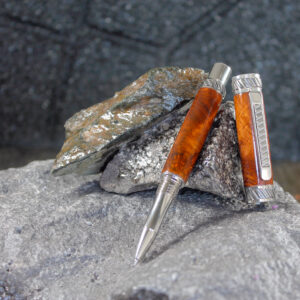 Red Amboyna Pen - Rhodium Coated/Gun Metal     (P-077)