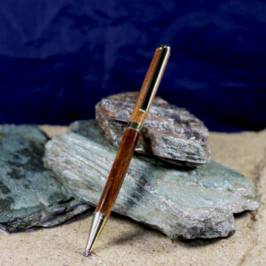 Olive Wood Pen - Brown/Gold       (P079)