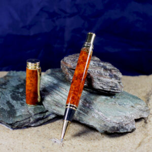 Red Amboyna Pen - Gold/Black/Brown       (P-080)