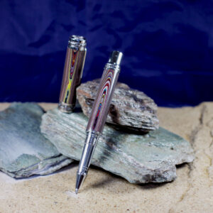 Corvette Fordite Pen - Rhodium Coated/Gun Metal     (P-081)