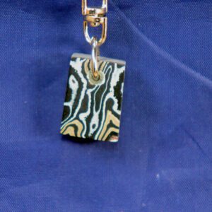 Rectangular black and white marbled pendant on clasp