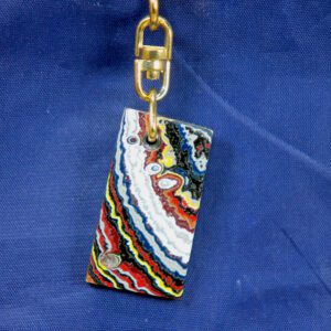 Colorful marbled rectangular pendant keychain