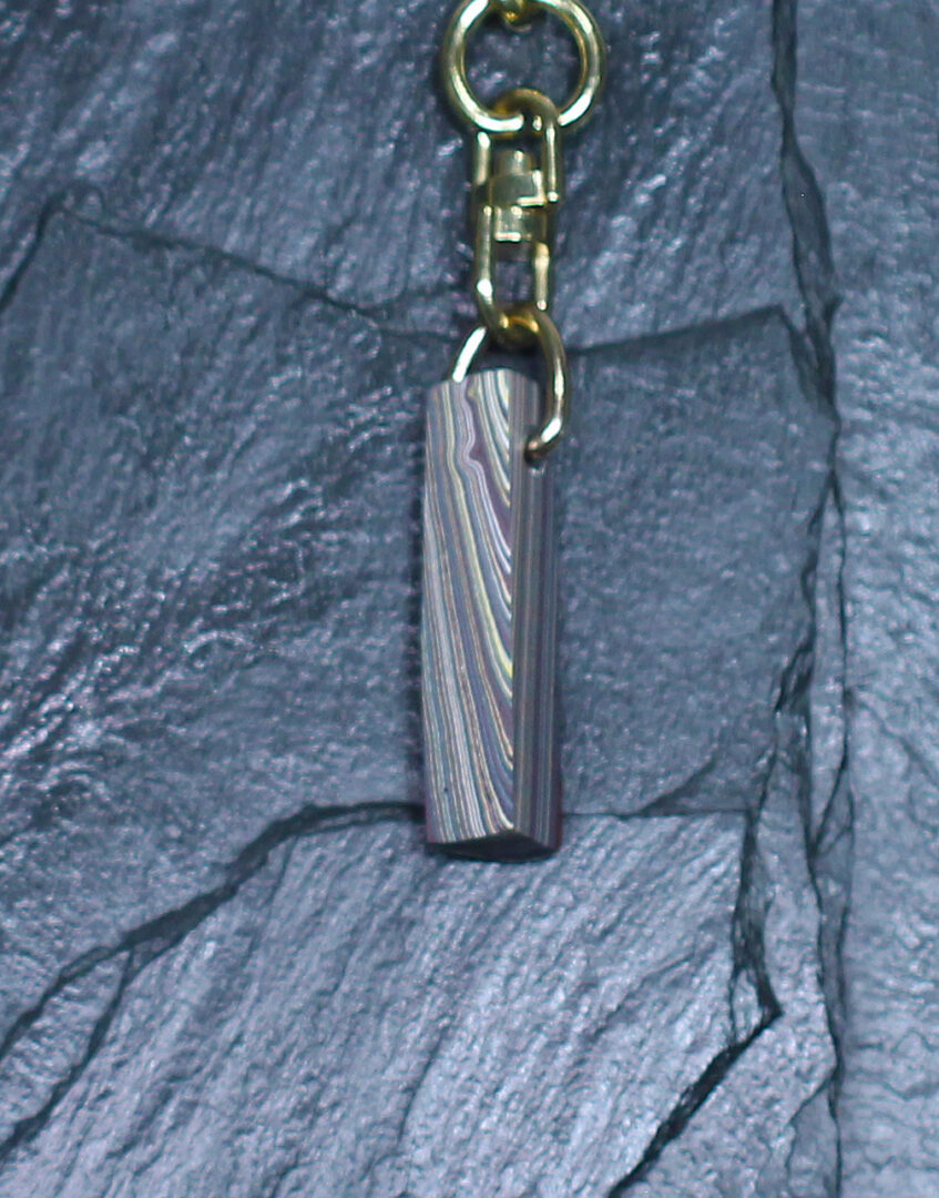 Fordite Keychain - Corvette Fordite - 35.31mm x 9.95mm x 7.83mm (3246) - Image 4