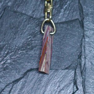 Fordite Keychain - Corvette Fordite - 35.31mm x 9.95mm x 7.83mm     (3246)