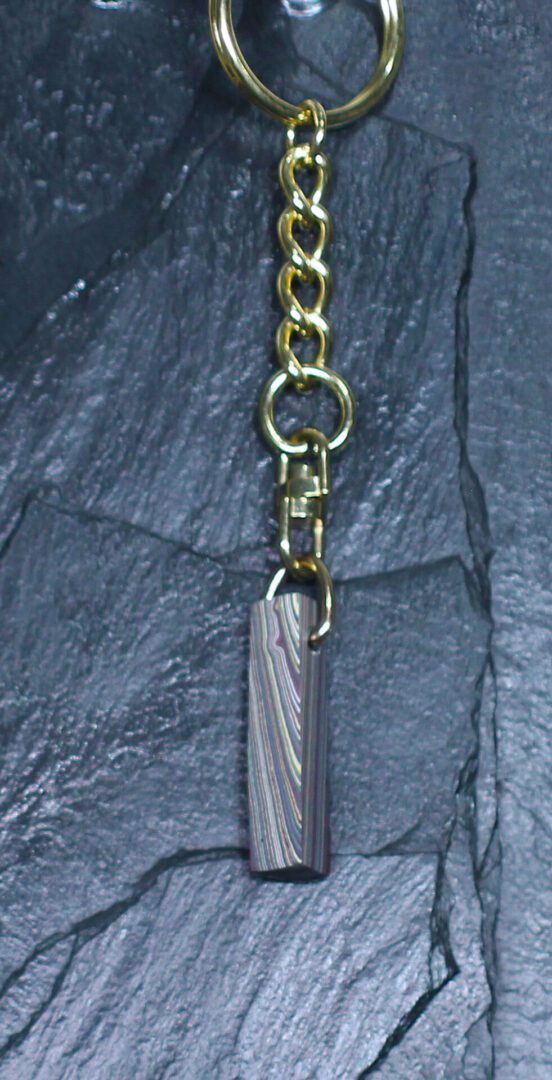 Fordite Keychain - Corvette Fordite - 35.31mm x 9.95mm x 7.83mm (3246) - Image 3