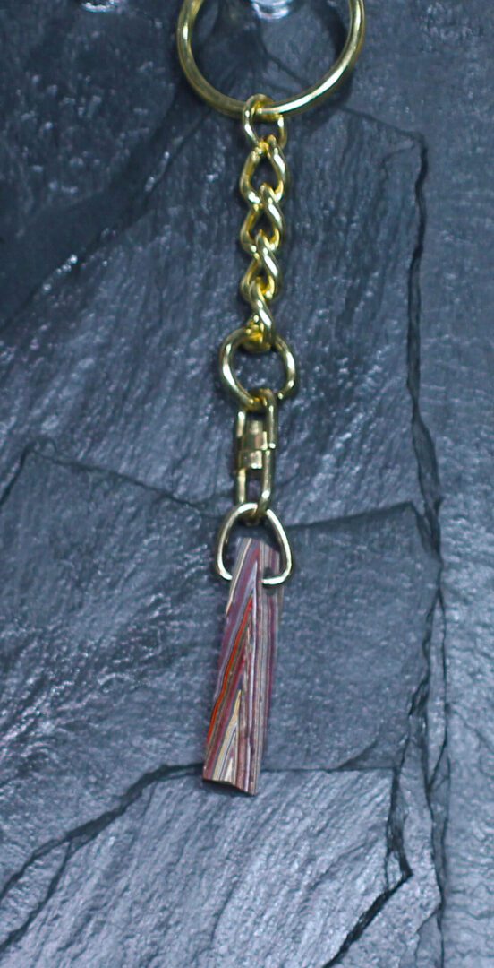 Fordite Keychain - Corvette Fordite - 35.31mm x 9.95mm x 7.83mm (3246) - Image 2