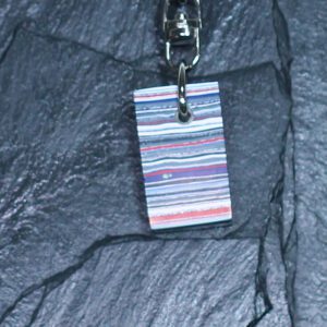 Fordite Keychain - Premium Fordite - 29.66mm x 17.56mm x 7.33mm     (3255)