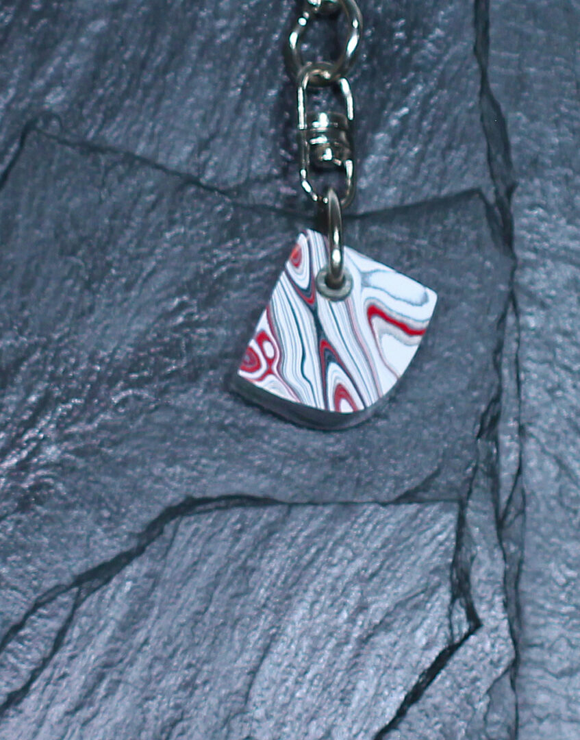 Fordite Keychain - 19.18mm x 17.73mm x 7.91mm (3256) - Image 4