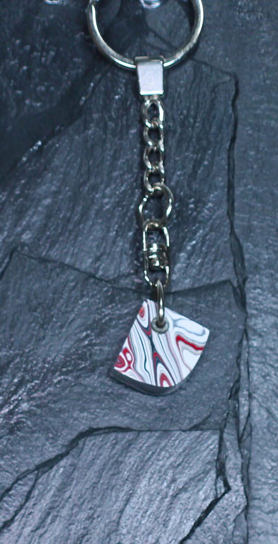 Fordite Keychain - 19.18mm x 17.73mm x 7.91mm (3256) - Image 2