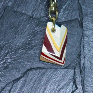 Fordite Keychain - Premium Fordite - 28.67mm x 18.61mm x 8.47mm     (3258)