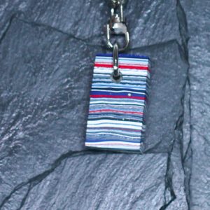 Fordite Keychain - Premium Fordite - 31.05mm x 17.71mm x 7.05mm     (3262)