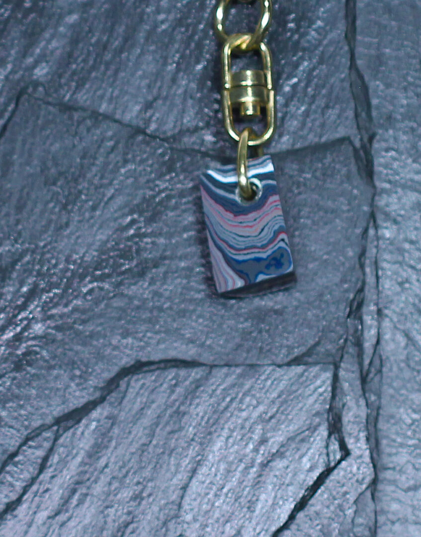 Fordite Keychain - Corvette Fordite - 20.35mm x 13.33mm x 8.06mm (3263) - Image 4