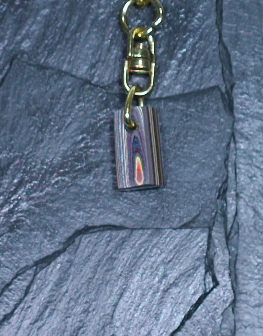 Fordite Keychain - Corvette Fordite - 20.92mm x 12.54mm x 5.23mm (3264) - Image 4