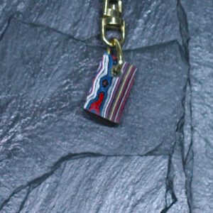 Fordite Keychain - Corvette Fordite - 20.92mm x 12.54mm x 5.23mm     (3264)