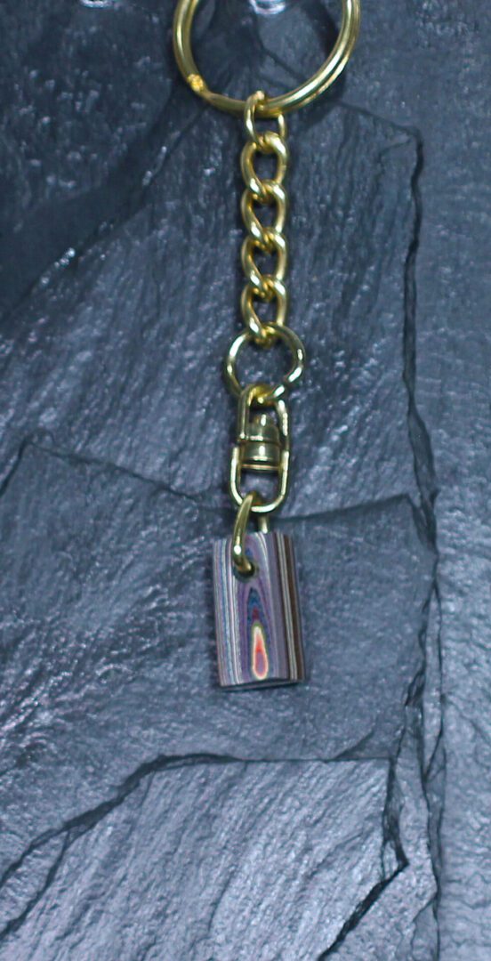 Fordite Keychain - Corvette Fordite - 20.92mm x 12.54mm x 5.23mm (3264) - Image 3