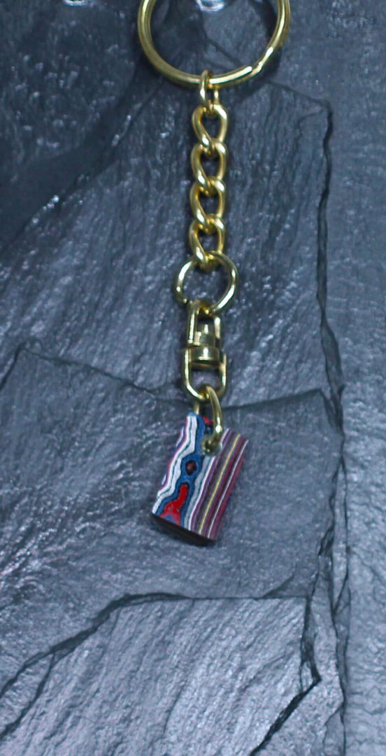 Fordite Keychain - Corvette Fordite - 20.92mm x 12.54mm x 5.23mm (3264) - Image 2