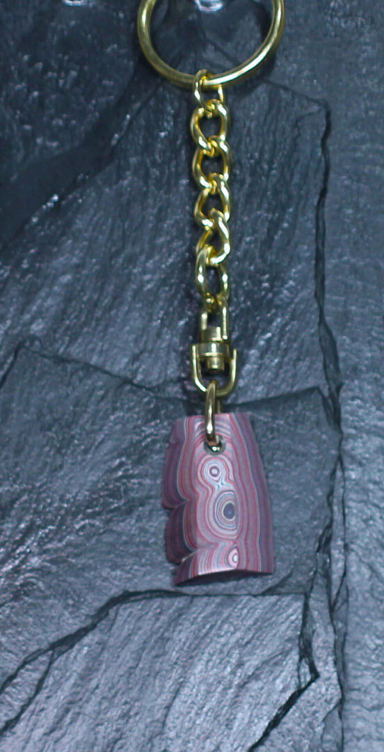 Fordite Keychain - Corvette Fordite - 29.55mm x 18.72mm x 6.72mm (3267) - Image 4