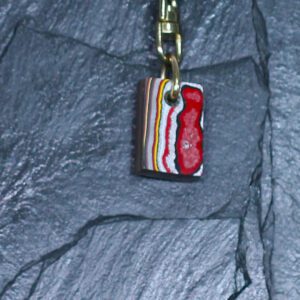Fordite Keychain - Corvette Fordite - 21.93mm x 14.33mm x 6.08mm     (3271)