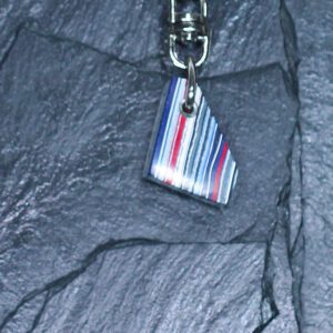 Fordite Keychain - Premium Fordite - 21.11mm x 16.94mm x 8.47mm     (3273)