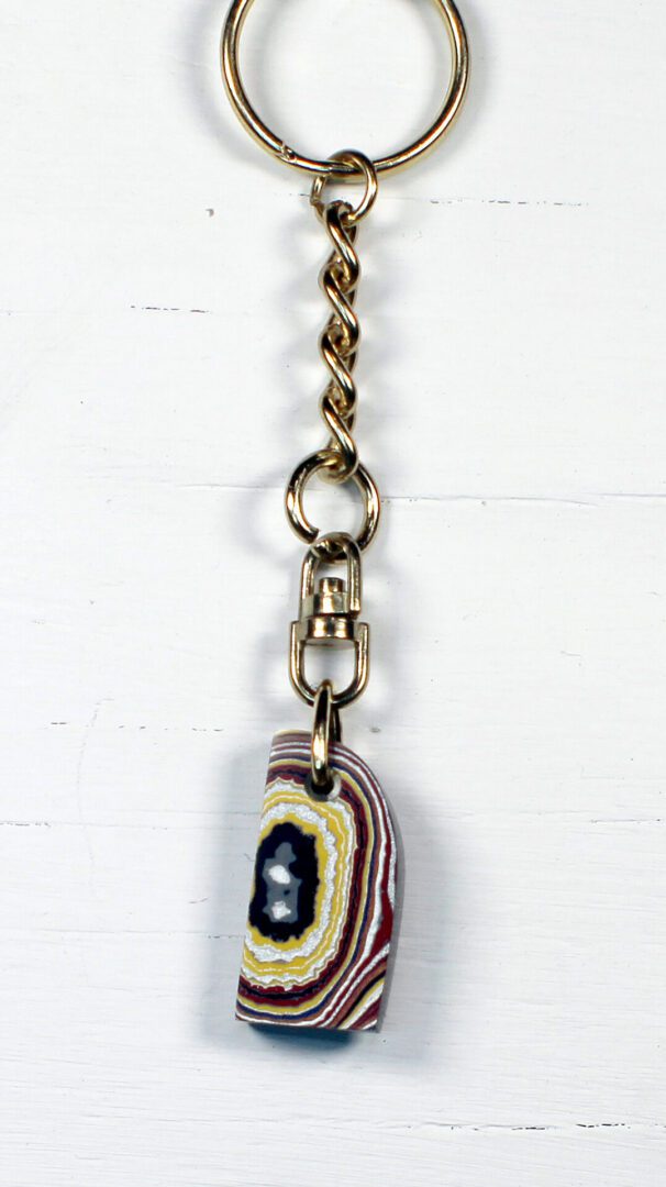 Fordite Keychain - Corvette Fordite - 30.44mm x 15.7mm x 6.16mm (3277) - Image 6