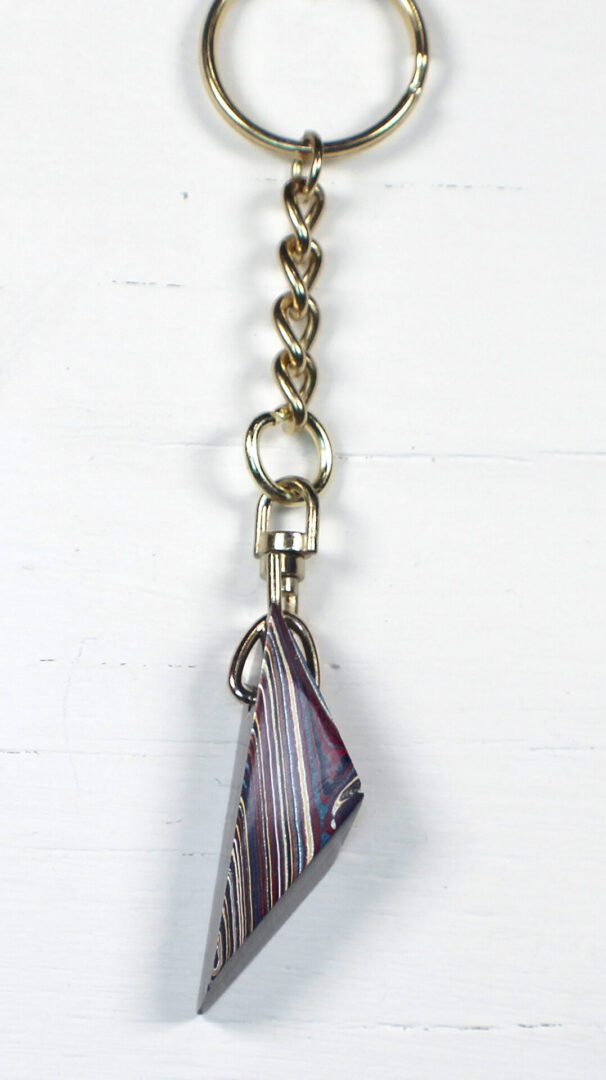 Fordite Keychain - Corvette Fordite - 42.53mm x 15.56mm x 12.65mm (3278) - Image 8