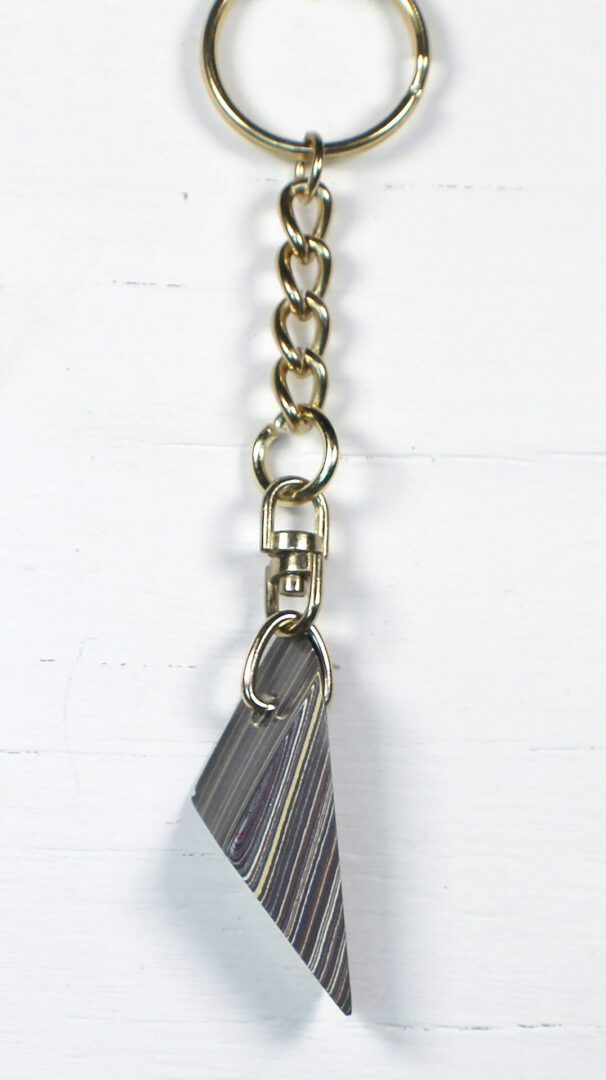 Fordite Keychain - Corvette Fordite - 42.53mm x 15.56mm x 12.65mm (3278) - Image 6