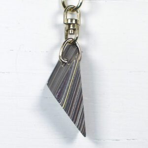 Fordite Keychain - Corvette Fordite - 42.53mm x 15.56mm x 12.65mm     (3278)