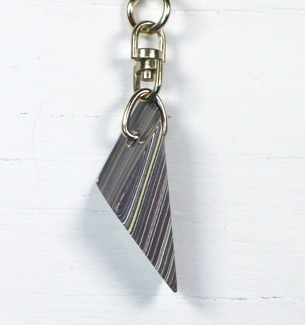 Fordite Keychain - Corvette Fordite - 42.53mm x 15.56mm x 12.65mm (3278)
