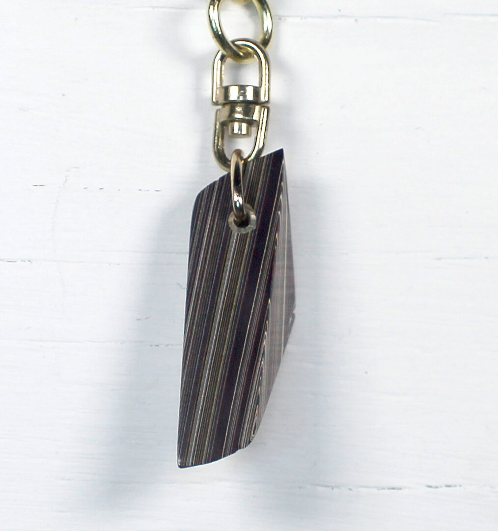 Fordite Keychain - Corvette Fordite - 42.53mm x 15.56mm x 12.65mm (3278) - Image 2