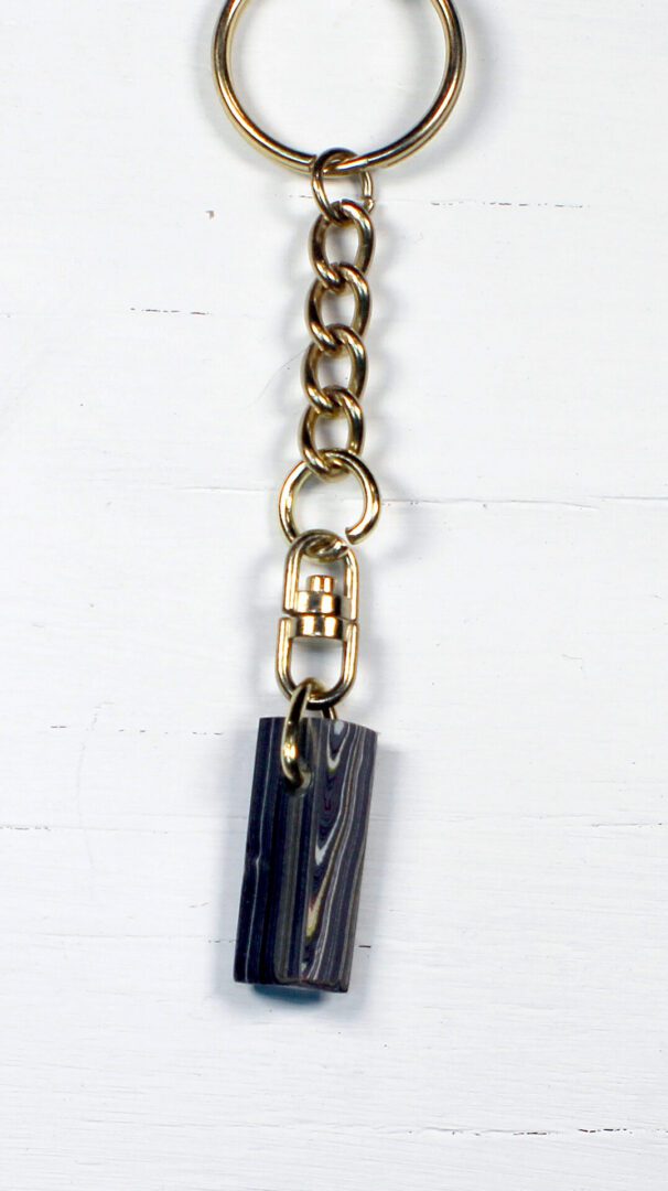 Fordite Keychain - Corvette Fordite - 28.8mm x 12.58mm x 8.1mm (3279) - Image 8