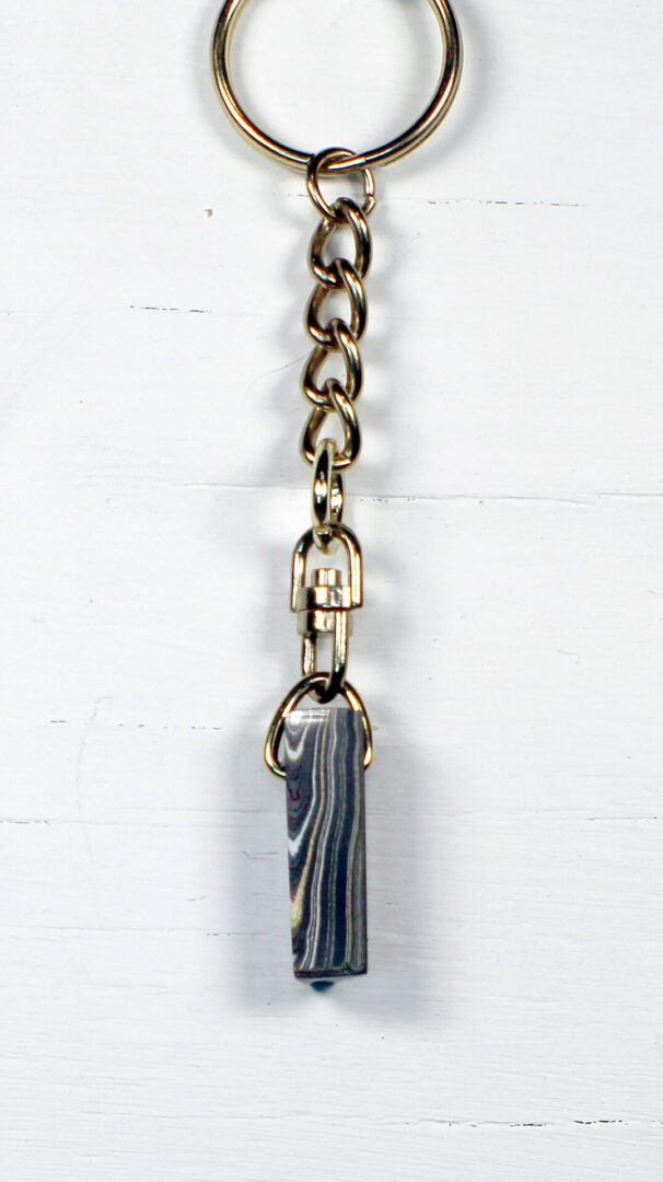 Fordite Keychain - Corvette Fordite - 28.8mm x 12.58mm x 8.1mm (3279) - Image 7
