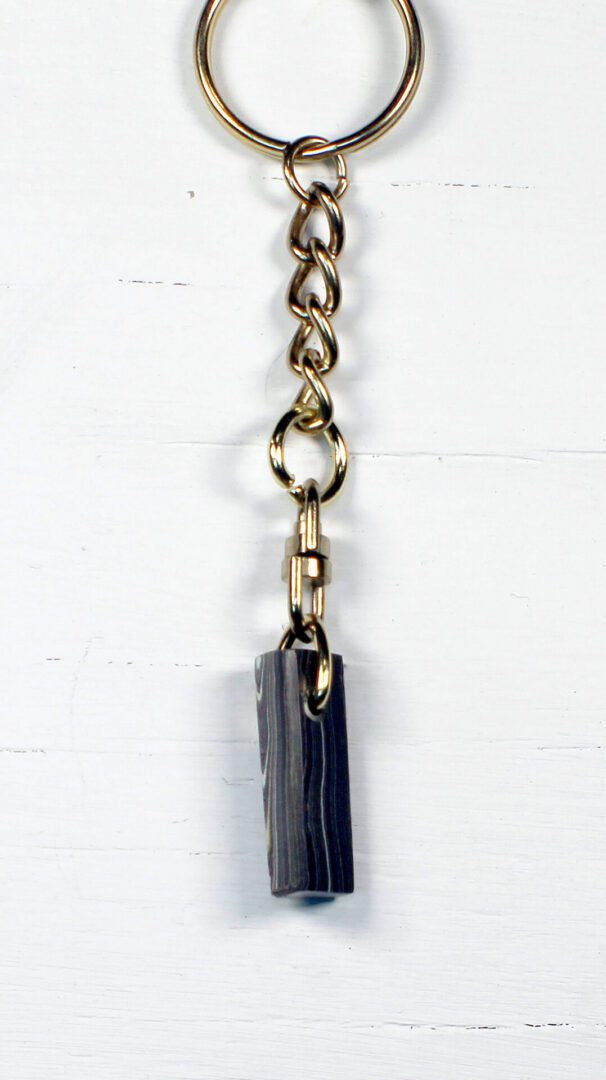 Fordite Keychain - Corvette Fordite - 28.8mm x 12.58mm x 8.1mm (3279) - Image 6
