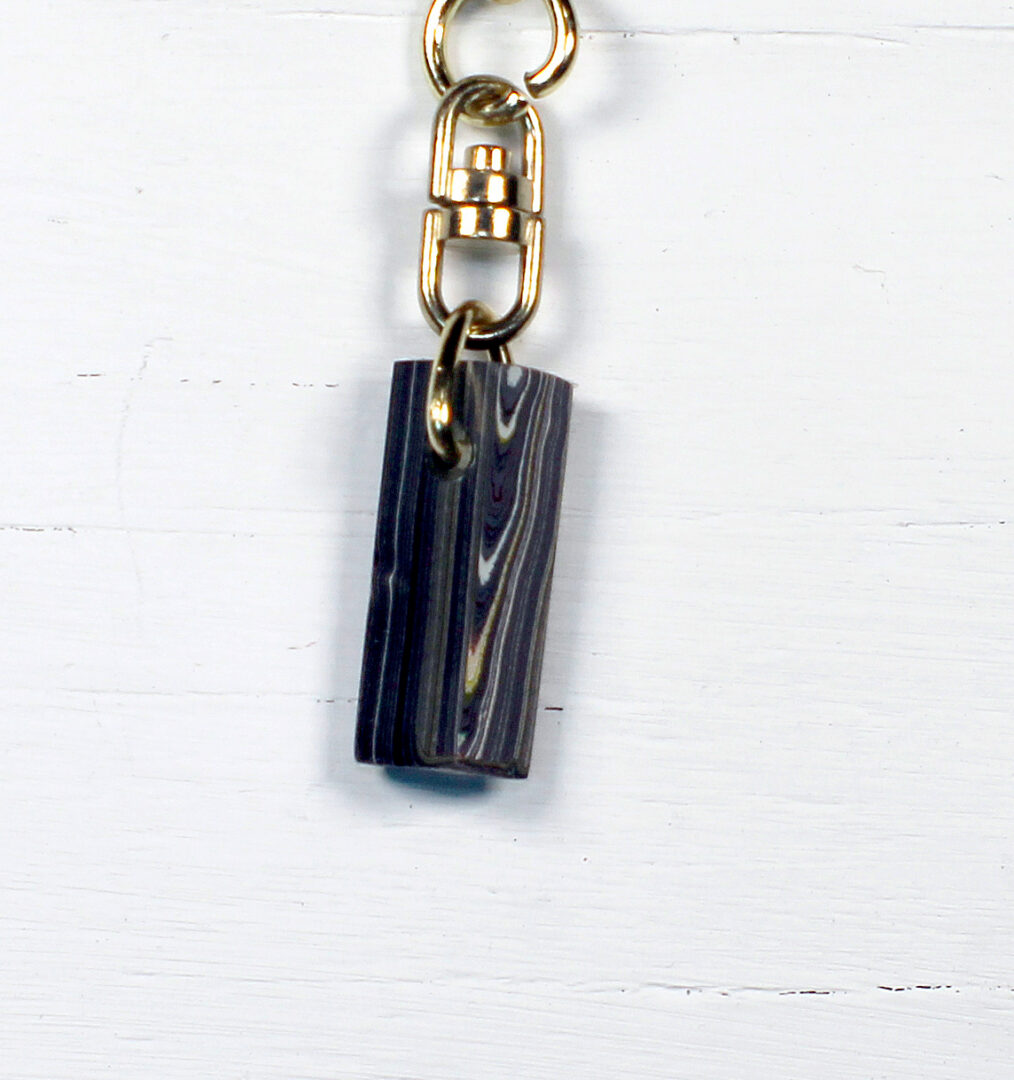 Fordite Keychain - Corvette Fordite - 28.8mm x 12.58mm x 8.1mm (3279)