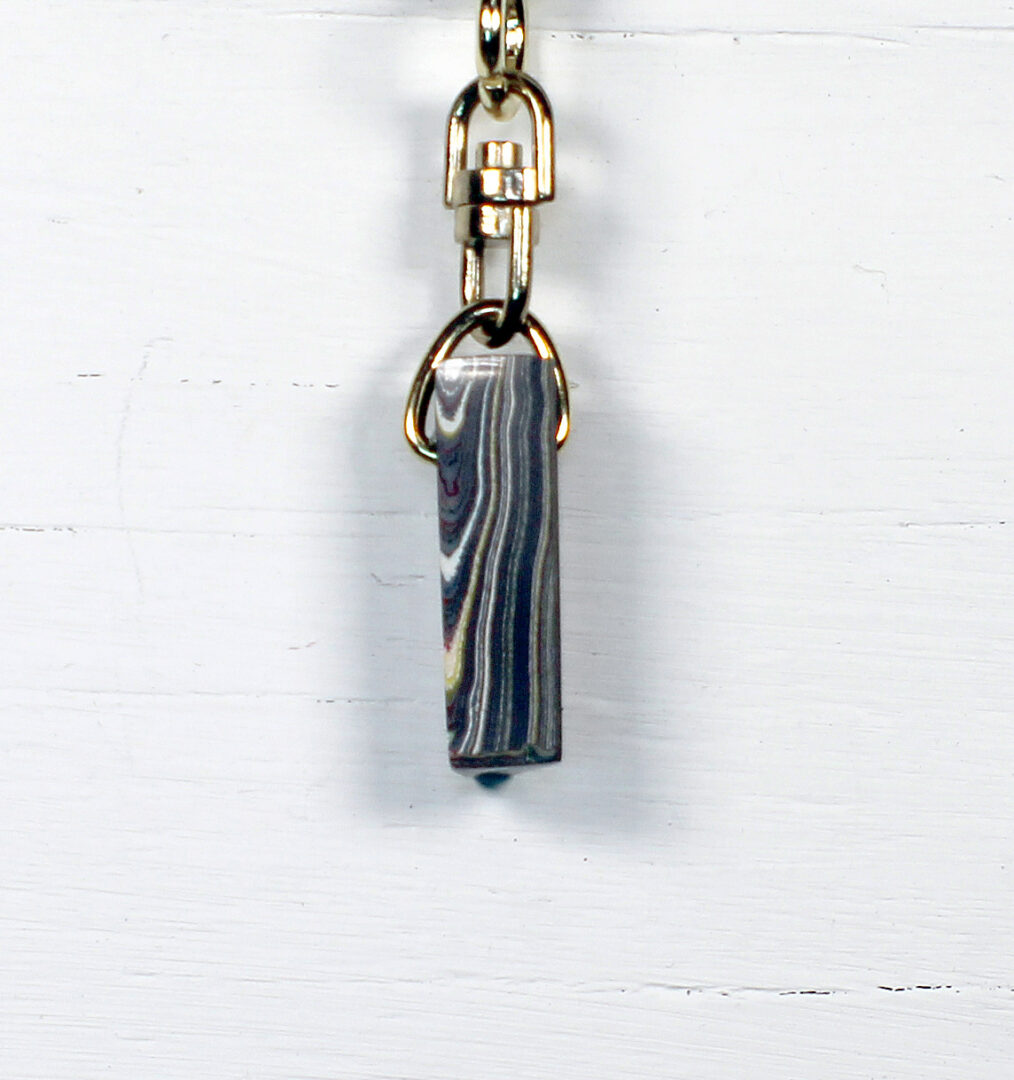 Fordite Keychain - Corvette Fordite - 28.8mm x 12.58mm x 8.1mm (3279) - Image 4