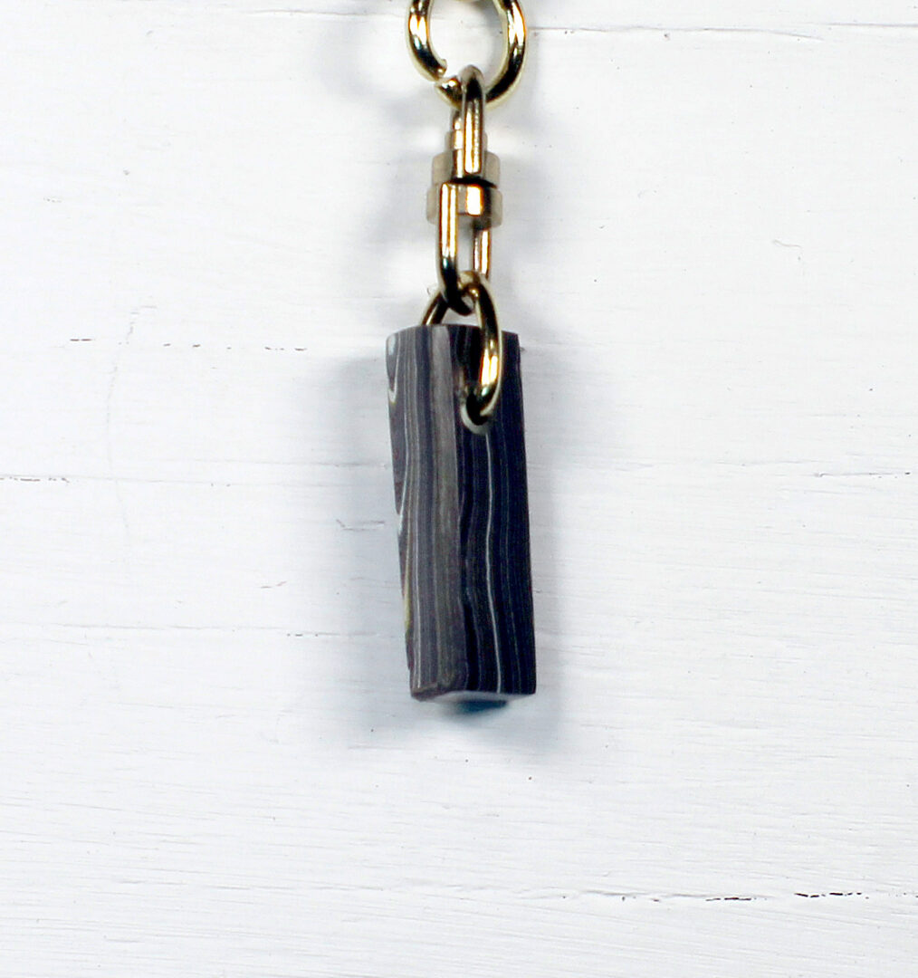 Fordite Keychain - Corvette Fordite - 28.8mm x 12.58mm x 8.1mm (3279) - Image 3