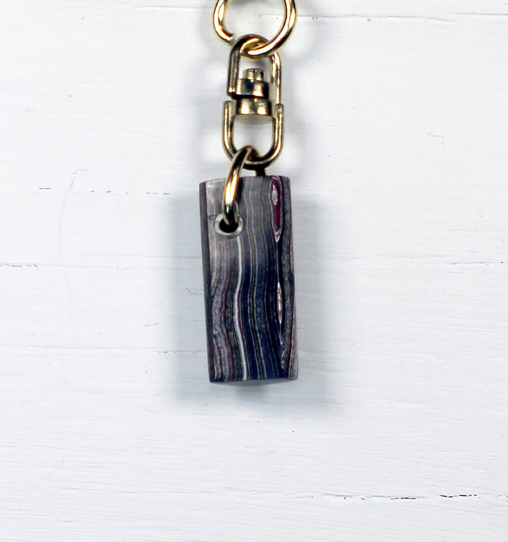 Fordite Keychain - Corvette Fordite - 28.8mm x 12.58mm x 8.1mm (3279) - Image 2