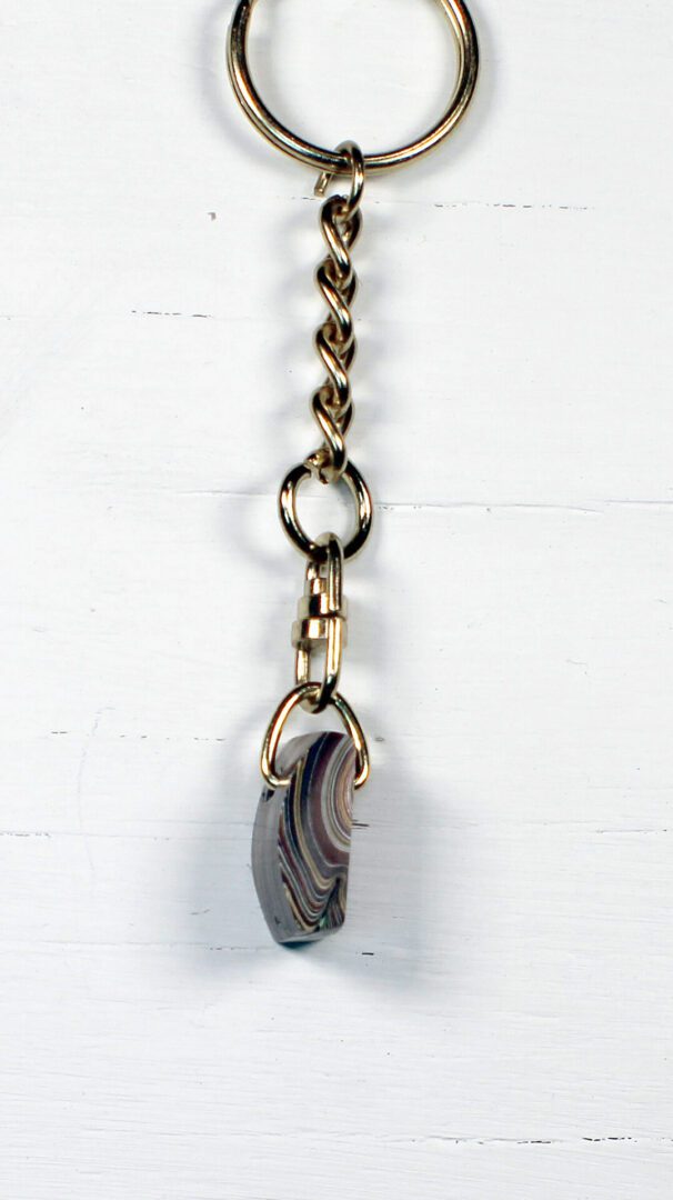 Fordite Keychain - Corvette Fordite - 22.09mm x 15.49mm x 9.07mm (3280) - Image 7