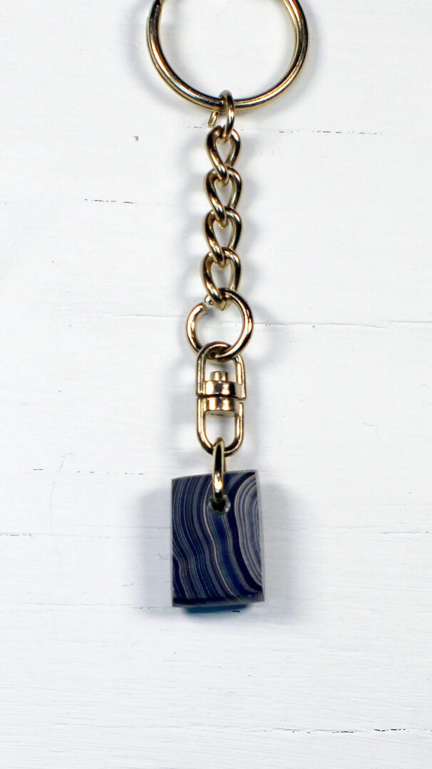 Fordite Keychain - Corvette Fordite - 22.09mm x 15.49mm x 9.07mm (3280) - Image 6