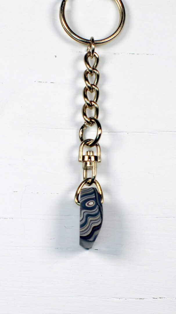 Fordite Keychain - Corvette Fordite - 22.09mm x 15.49mm x 9.07mm (3280) - Image 5
