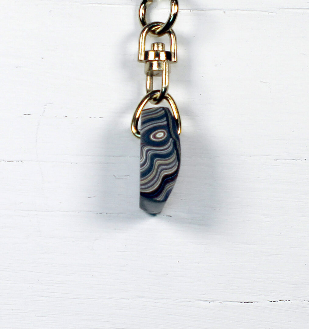 Fordite Keychain - Corvette Fordite - 22.09mm x 15.49mm x 9.07mm (3280) - Image 4