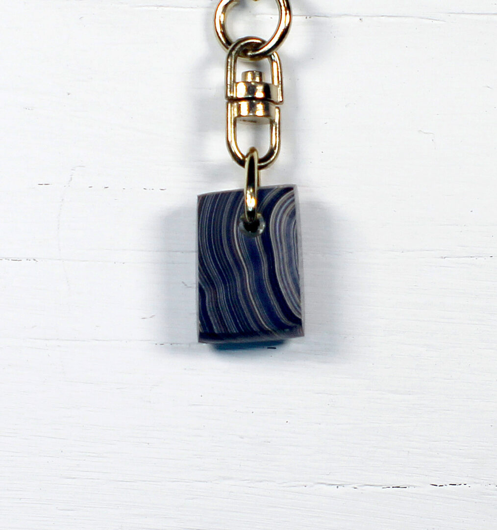 Fordite Keychain - Corvette Fordite - 22.09mm x 15.49mm x 9.07mm (3280) - Image 3