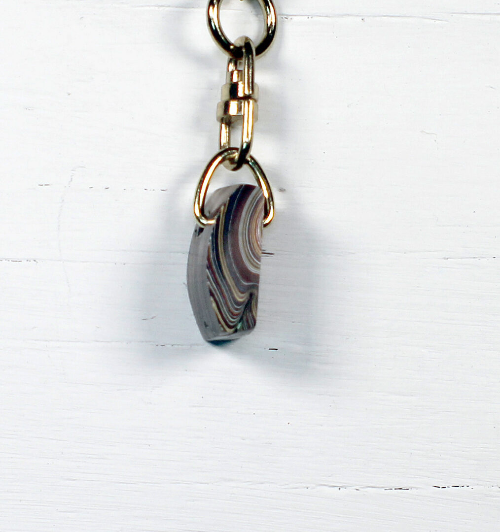 Fordite Keychain - Corvette Fordite - 22.09mm x 15.49mm x 9.07mm (3280) - Image 2